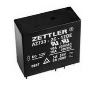Retransmisión mecánica eléctrica DPDT 10A 12VDC 650Ohm de AZ733-2C-12D ZETTLER a través del agujero